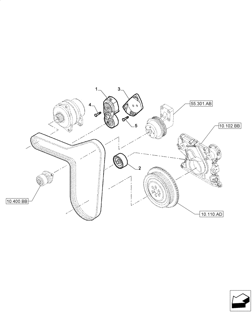 Схема запчастей Case IH F4CE0654B B601 - (10.103.AG) - CRANKSHAFT & PULLEY (10) - ENGINE