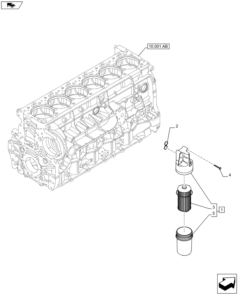 Схема запчастей Case IH F3HFE613D B002 - (10.304.AE) - ENGINE OIL FILTER (10) - ENGINE