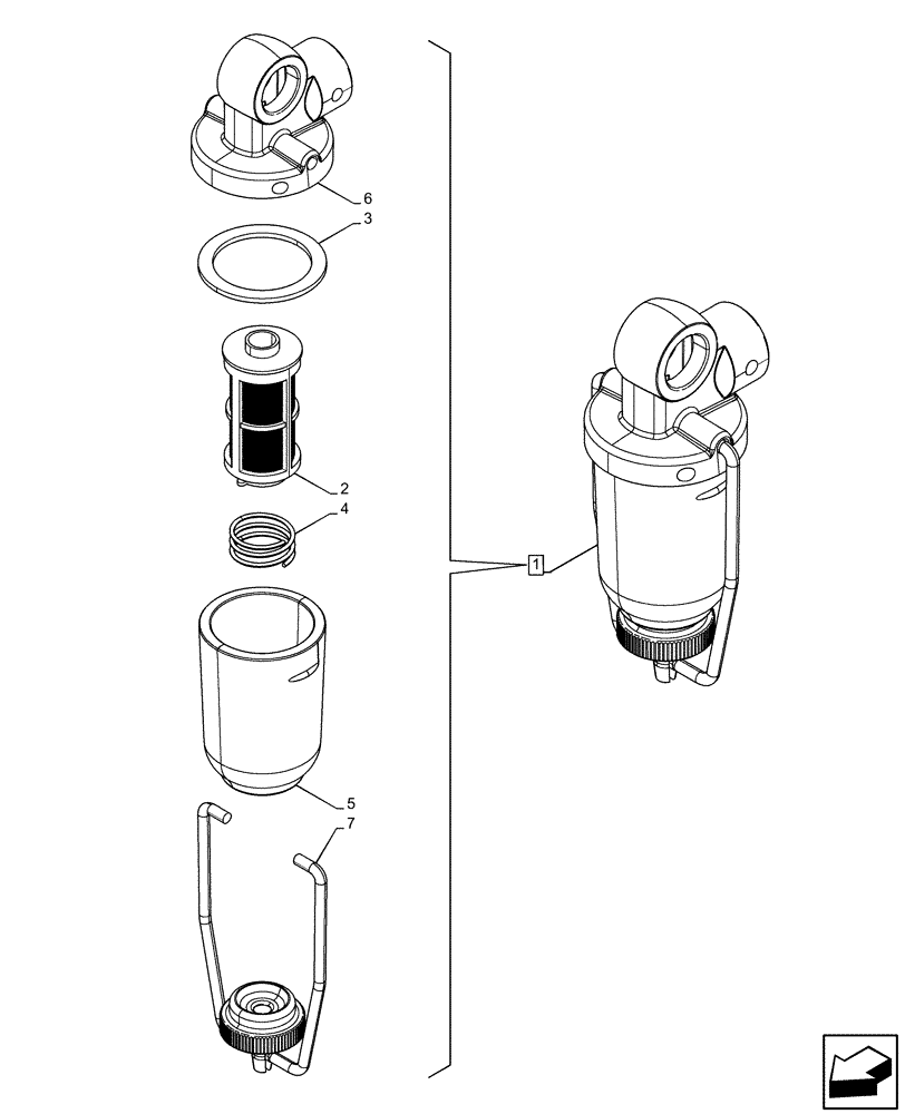 Схема запчастей Case IH FARMALL 75C - (10.206.AG[02]) - VAR - 332136, 390210, 743543, 744574 - FUEL FILTER, COMPONENTS (10) - ENGINE