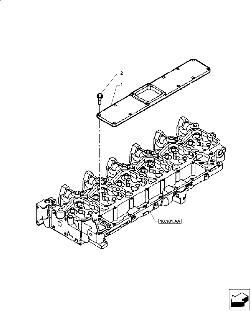 Схема запчастей Case IH F4CE0654B B601 - (10.254.AM[01]) - INTAKE MANIFOLD (10) - ENGINE