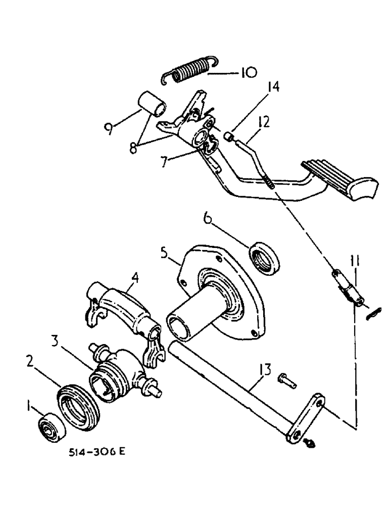 Схема запчастей Case IH 884 - (07-23) - CLUTCH CONTROLS, TRACTORS WITHOUT SELF ADJUSTING CLUTCH (04) - Drive Train