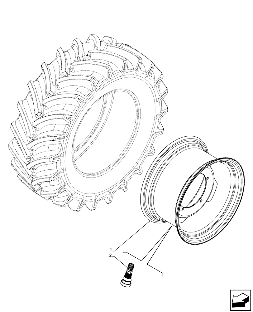 Схема запчастей Case IH FARMALL 75C - (44.511.AE[19]) - VAR - 8825801 - FRONT, WHEEL (W11X20) (44) - WHEELS