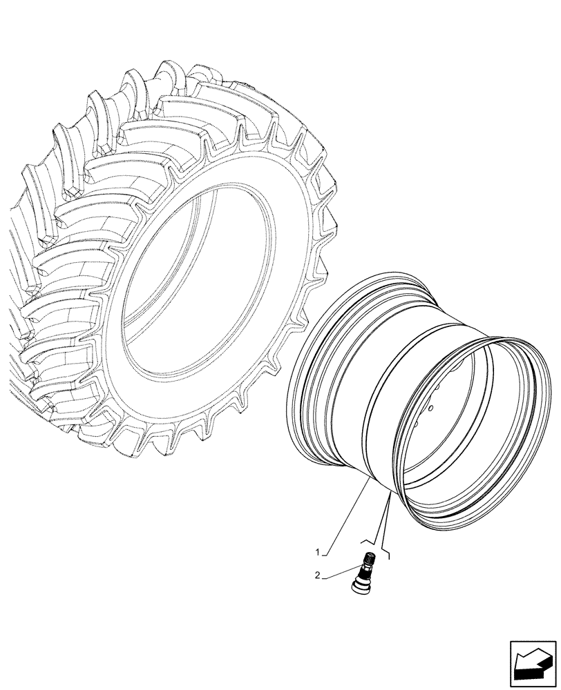 Схема запчастей Case IH FARMALL 75C - (44.520.AB[12]) - VAR - 8950201 - REAR, WHEEL (DW20BX30) (44) - WHEELS