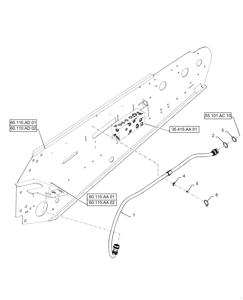 Схема запчастей Case IH 7230 - (55.101.AC[11]) - HARNESS, FEEDER (55) - ELECTRICAL SYSTEMS