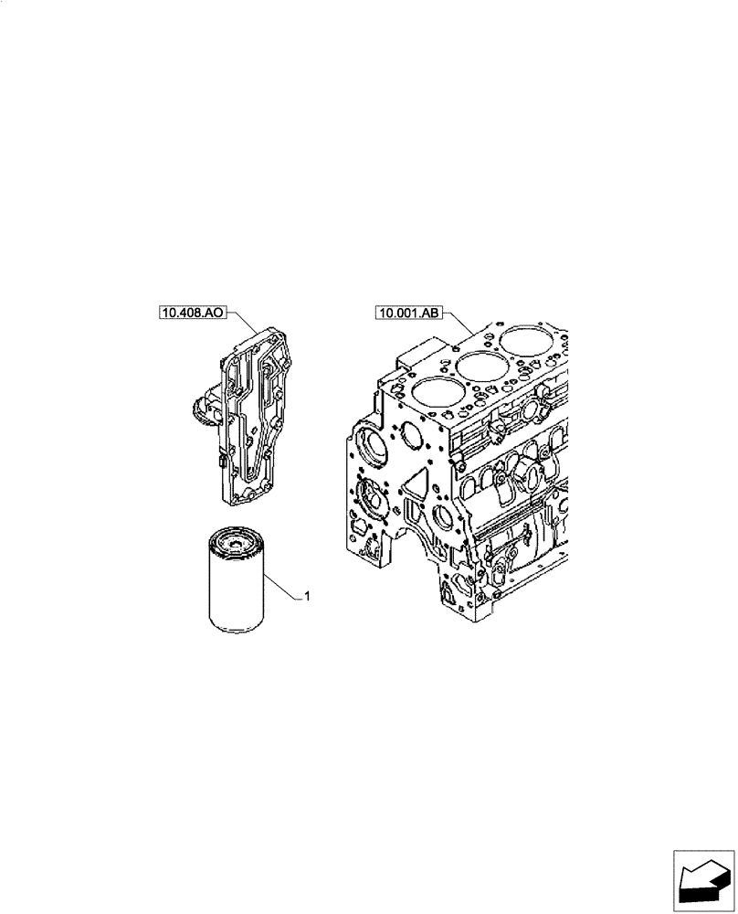 Схема запчастей Case IH F4CE0654B B601 - (10.304.AE) - ENGINE OIL FILTER (10) - ENGINE