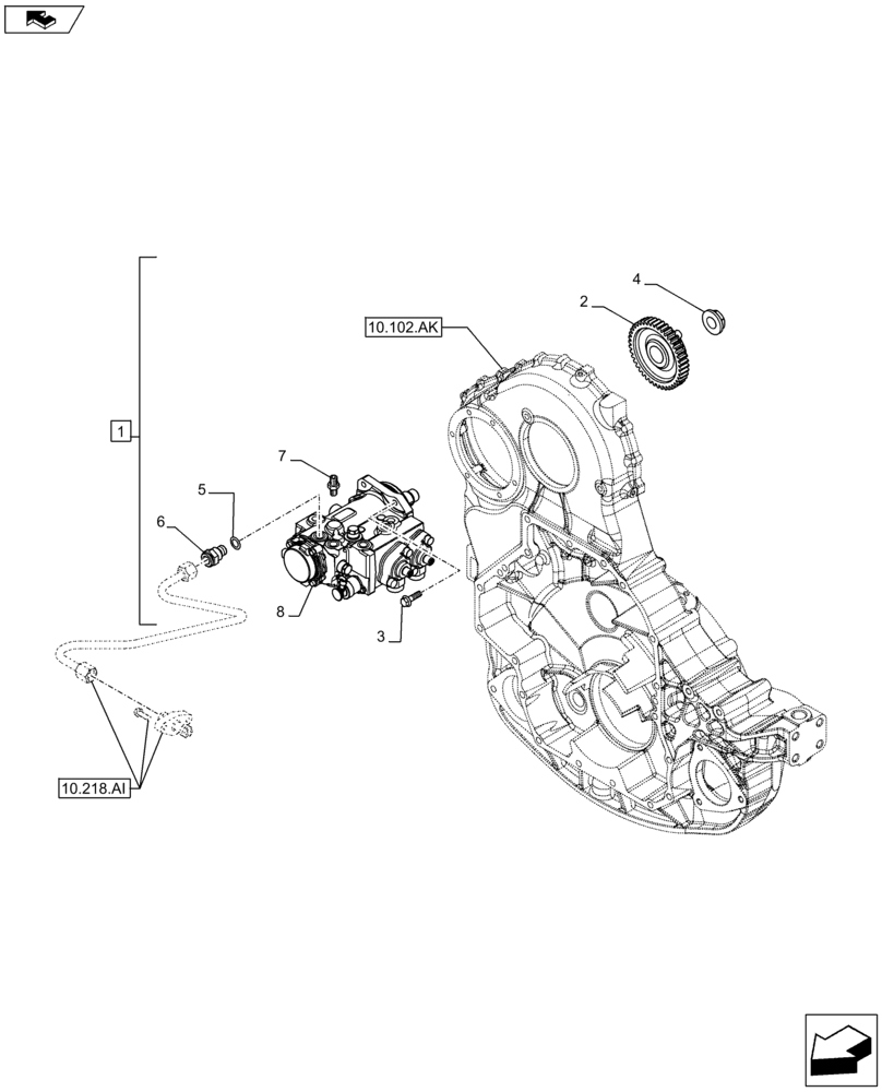 Схема запчастей Case IH F3HFE613B B001 - (10.218.AQ) - FUEL INJECTION PUMP (10) - ENGINE