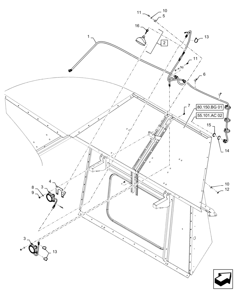 Схема запчастей Case IH 7230 - (55.426.AH) - HARNESS, GRAIN TANK (55) - ELECTRICAL SYSTEMS