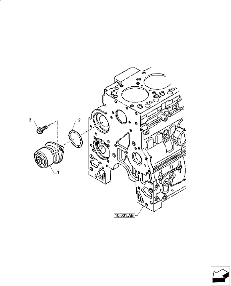 Схема запчастей Case IH F4CE0654B B601 - (10.400.BB) - WATER PUMP (10) - ENGINE