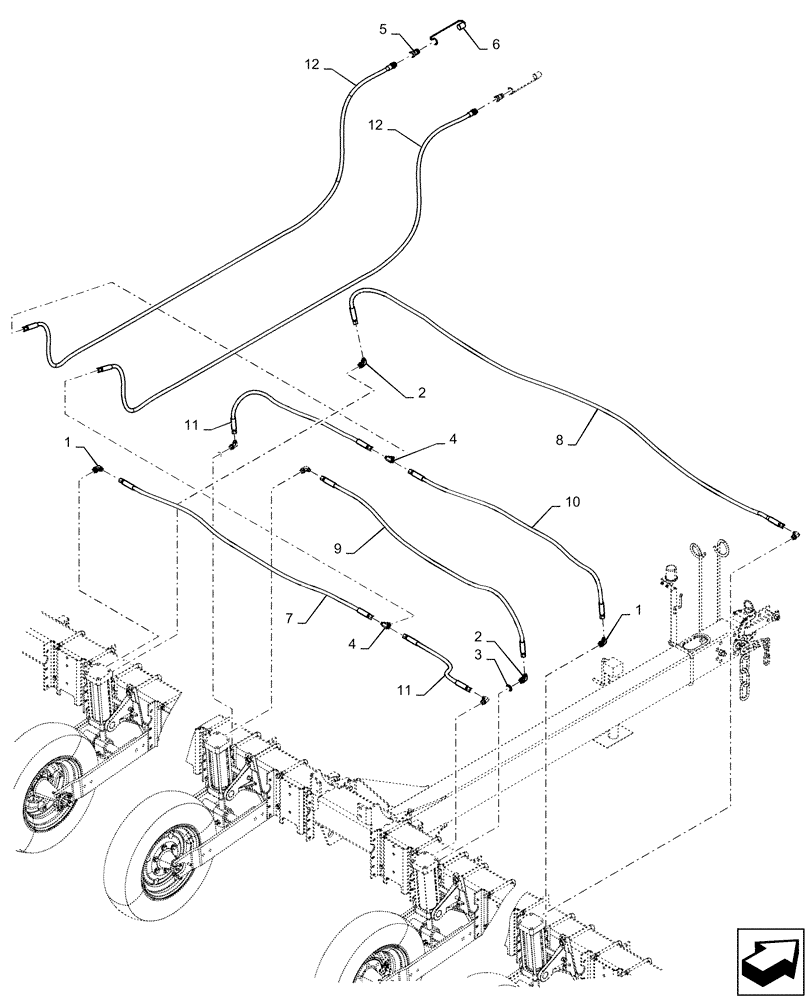 Схема запчастей Case IH 1225 EARLY RISER - (35.100.AH[02]) - LIFT HYDRAULICS FOR 8 ROW (35) - HYDRAULIC SYSTEMS