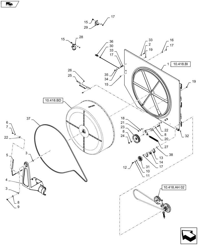 Схема запчастей Case IH 7230 - (10.418.AH[01]) - ROTARY AIR SCREEN ASSY, 7230 ONLY (10) - ENGINE