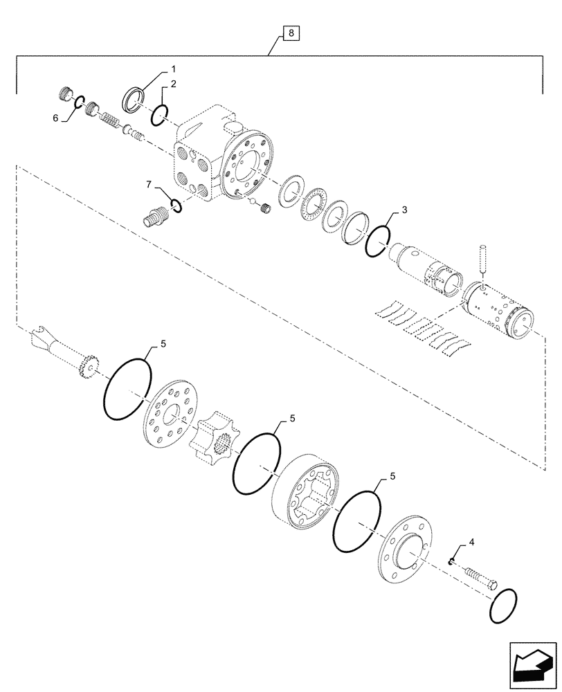 Схема запчастей Case IH FARMALL 35B - (41.216.04[04]) - STEERING PUMP SEAL KIT (41) - STEERING