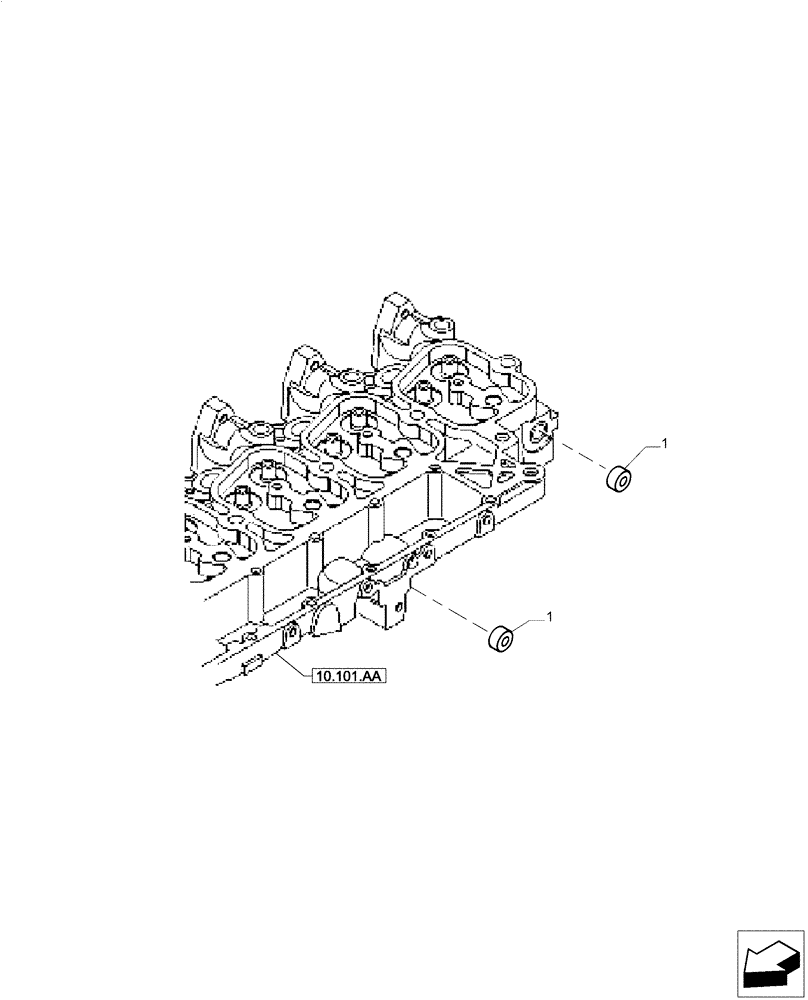 Схема запчастей Case IH F4CE0654B B601 - (10.101.AD[03]) - EXPANSION PLUG (10) - ENGINE