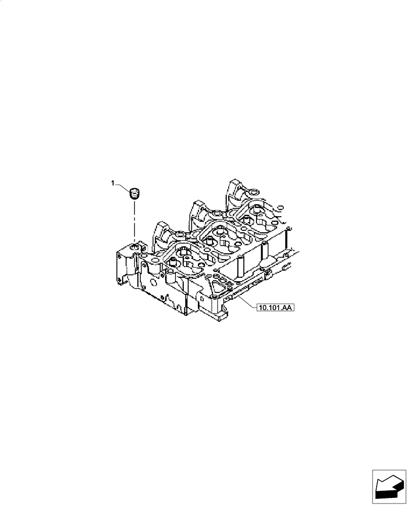 Схема запчастей Case IH F4CE0654B B601 - (10.101.AD[02]) - EXPANSION PLUG (10) - ENGINE