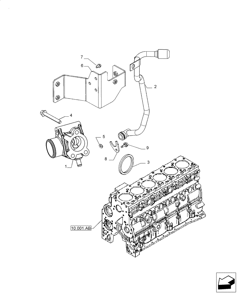 Схема запчастей Case IH F4CE0654B B601 - (10.400.AP) - RADIATOR HOSE (10) - ENGINE