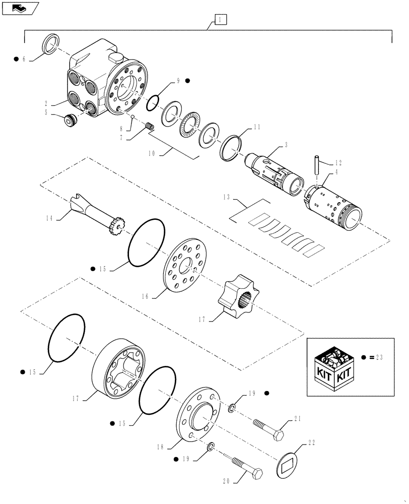 Схема запчастей Case IH STEIGER 500 - (41.204.05) - STEERING - CONTROL VALVE (41) - STEERING