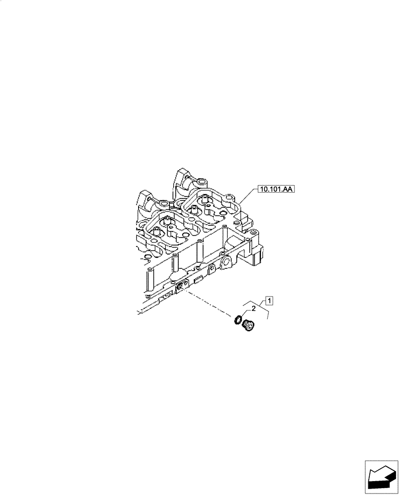 Схема запчастей Case IH F4CE0654B B601 - (10.101.AD[01]) - EXPANSION PLUG (10) - ENGINE