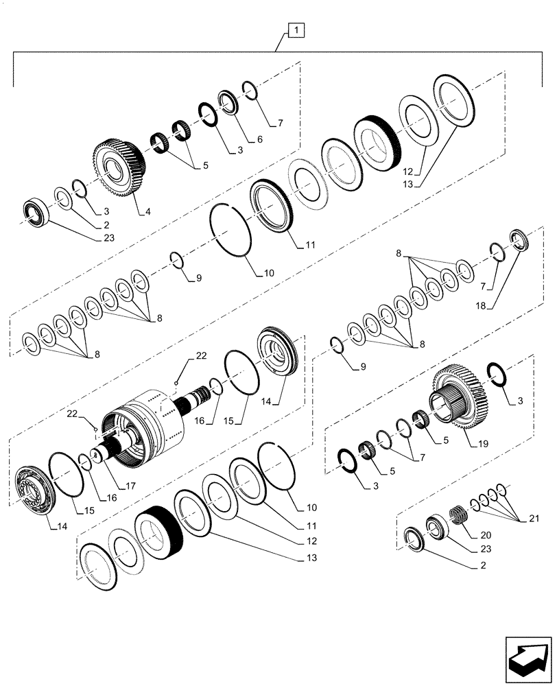 Схема запчастей Case IH STEIGER 620 - (21.155.AN[10]) - TRANSMISSION, 5TH SHAFT, PS6, 9C, 500 SCRAPER, 540 SCRAPER, 580, 620, BSN ZFF308000 (21) - TRANSMISSION