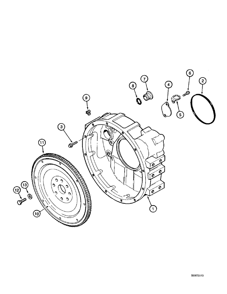 Схема запчастей Case IH 4391T - (2-68) - FLYWHEEL AND HOUSING, 4-390, 4T-390 AND 4TA-390 EMISSIONS CERTIFIED ENGINES (02) - ENGINE