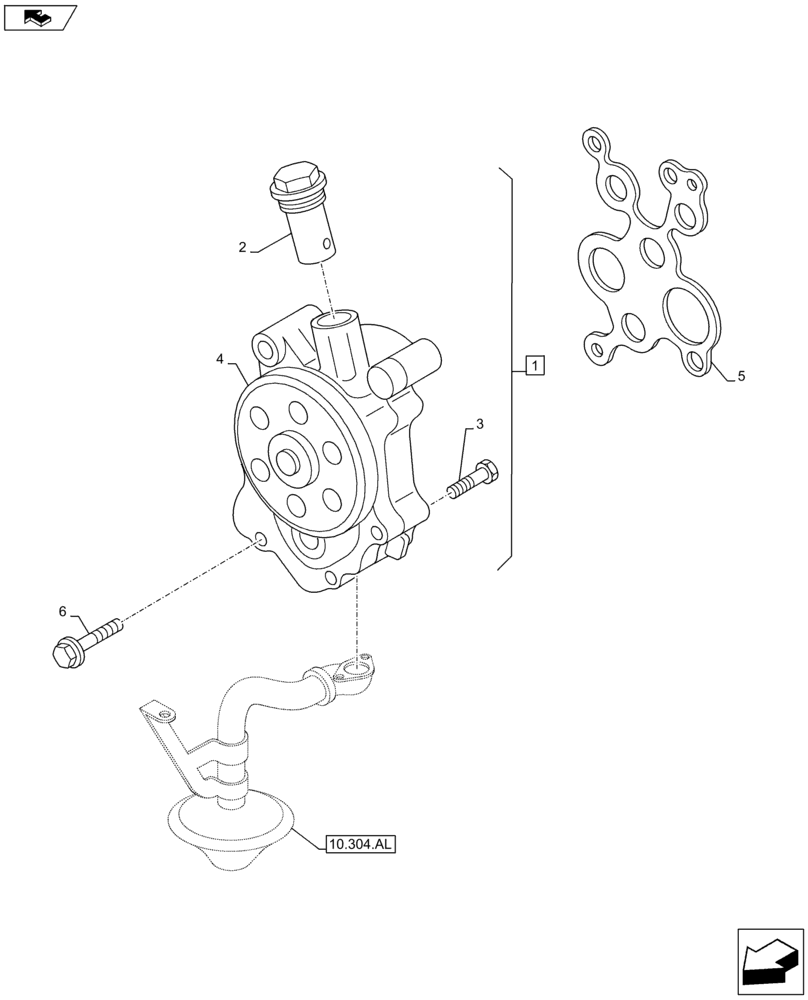 Схема запчастей Case IH F3HFE613G B002 - (10.304.AC[02]) - ENGINE OIL PUMP (10) - ENGINE