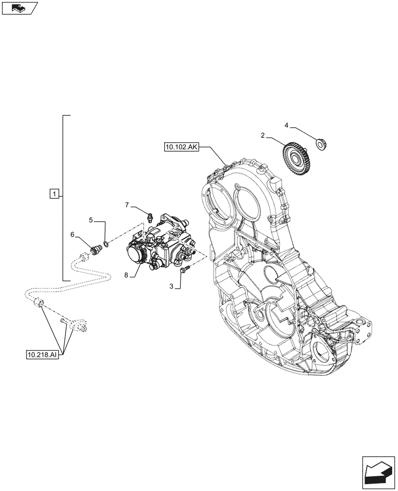 Схема запчастей Case IH F3HFE613D B001 - (10.218.AQ) - FUEL INJECTION PUMP (10) - ENGINE