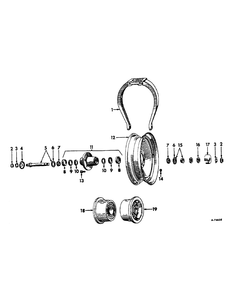 Схема запчастей Case IH 806 - (L-03) - WHEELS & WHEEL WEIGHTS, SINGLE FRONT WHEEL, FARMALL TRACTORS EXCEPT HI-CLEAR Wheels & Wheel Weights