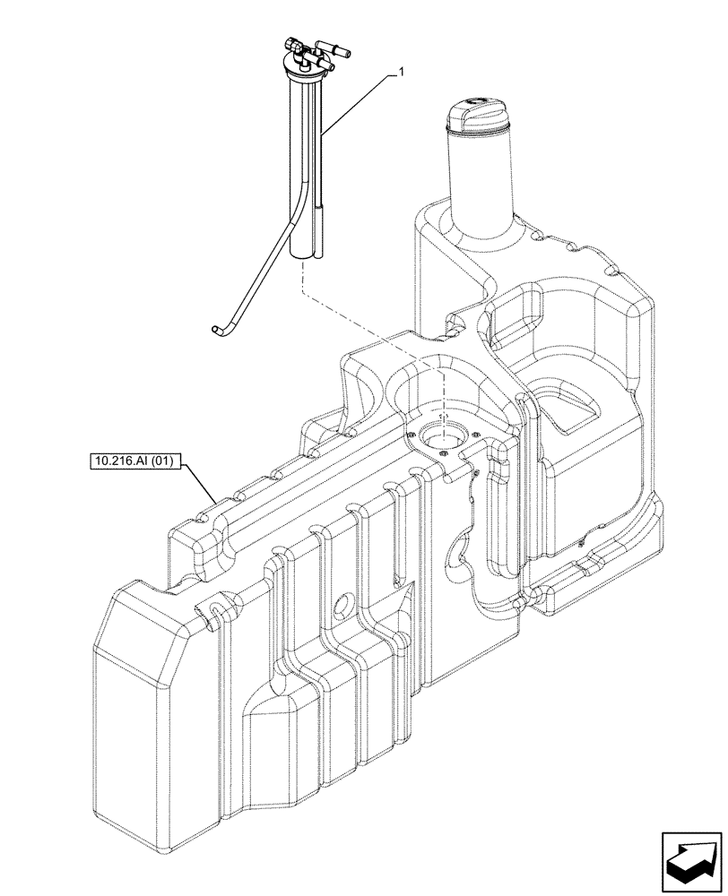 Схема запчастей Case IH FARMALL 95C - (55.011.AC) - VAR - 743543, 744574 - FUEL TANK, SENDER UNIT (55) - ELECTRICAL SYSTEMS