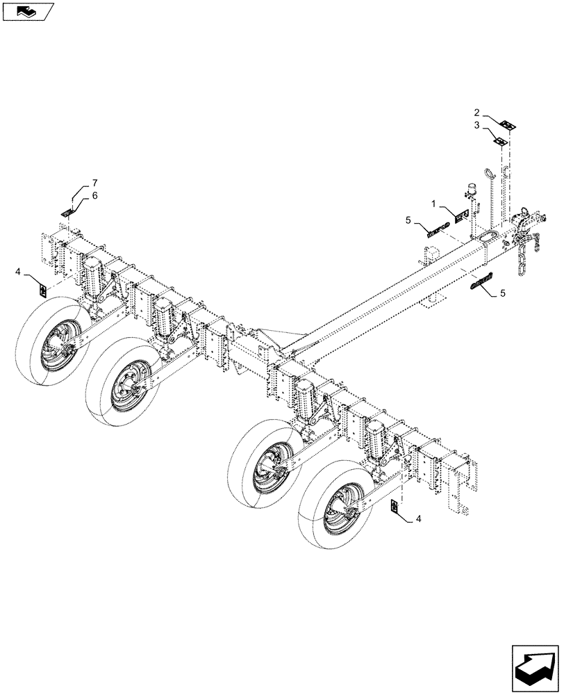 Схема запчастей Case IH 1225 EARLY RISER - (90.108.AB[03]) - CENTER DECALS (90) - PLATFORM, CAB, BODYWORK AND DECALS