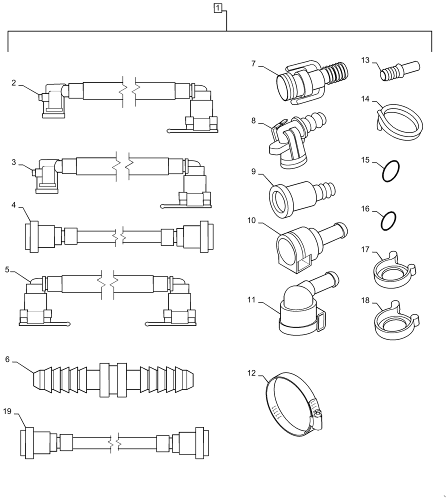 Схема запчастей Case IH MAGNUM 250 - (10.500.AD[02]) - DEF/ADBLUE LINES - SERVICE REPAIR KIT (10) - ENGINE