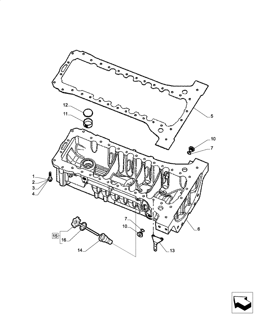 Схема запчастей Case IH F4CE0654B B601 - (10.102.AP) - ENGINE OIL PAN (10) - ENGINE