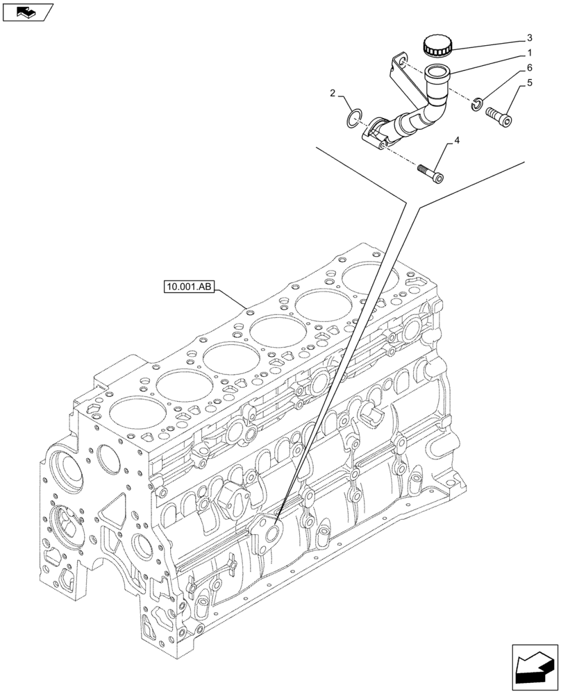 Схема запчастей Case IH F3HFE613D B001 - (10.304.AJ) - ENGINE OIL, DIPSTICK (10) - ENGINE