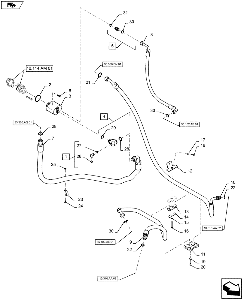 Схема запчастей Case IH 2240 - (35.104.AF[01]) - GEAR PUMP (35) - HYDRAULIC SYSTEMS