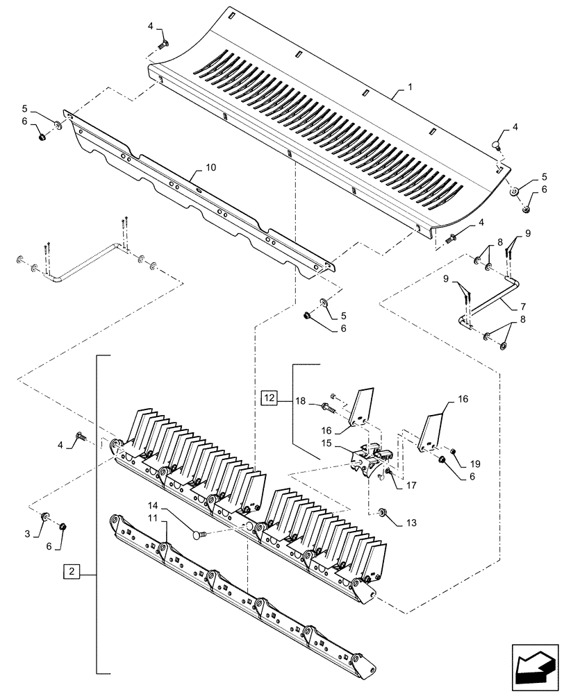 Схема запчастей Case IH 9230 - (73.230.AK[04]) - KNIFE ASSY, DELUXE, 40 BLADE, MAGNACUT (73) - RESIDUE HANDLING