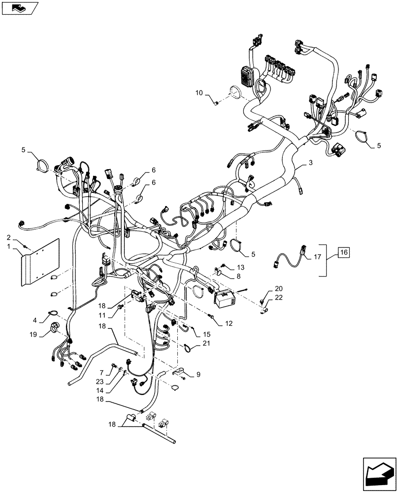 Схема запчастей Case IH MAGNUM 260 - (55.100.AC[05]) - HARNESS, CHASSIS ASSY - CVT (55) - ELECTRICAL SYSTEMS