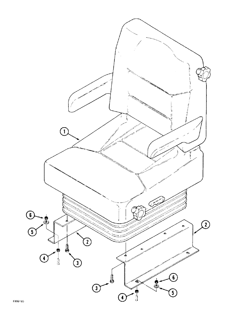 Схема запчастей Case IH 9370 - (9-082) - VINYL SEAT MOUNTING, MECHANICAL SUSPENSION (09) - CHASSIS/ATTACHMENTS