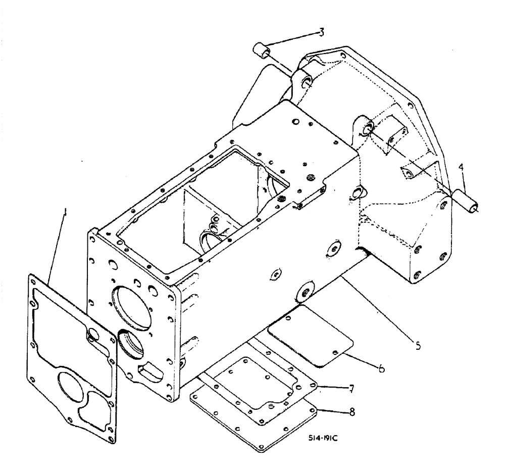 Схема запчастей Case IH 885 - (07-008) - CLUTCH HOUSING AND CONNECTIONS (04) - Drive Train