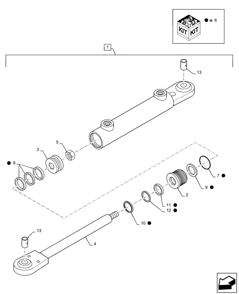 Схема запчастей Case IH WD1903 - (35.415.AC) - HEADER TILT CYLINDER (35) - HYDRAULIC SYSTEMS