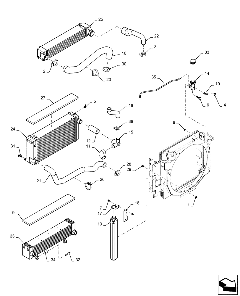 Схема запчастей Case IH SR220 - (10.400.BE[01]) - COOLER ASSEMBLY AFTER AUG 8, 2013 (10) - ENGINE