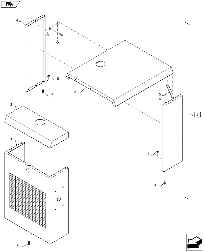 Схема запчастей Case IH P110 - (09-01) - HOOD ASSEMBLY (09) - CHASSIS/ATTACHMENTS