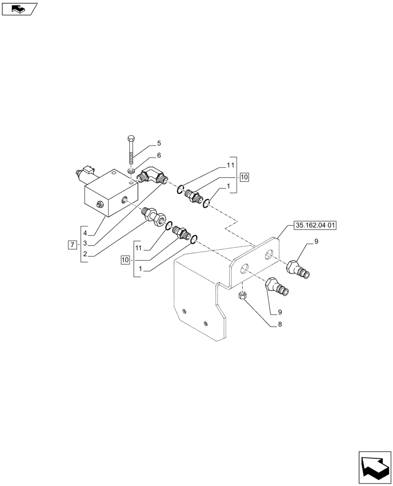 Схема запчастей Case IH PUMA 170 - (35.162.0402) - FRONT HPL - SOLENOID VALVE (VAR.743481 / 743765; VAR.743482 / 743666) (35) - HYDRAULIC SYSTEMS