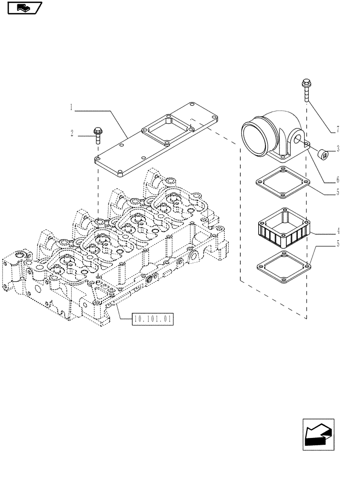 Схема запчастей Case IH P110 - (10.254.01[01]) - INTAKE MANIFOLD - P85 (10) - ENGINE