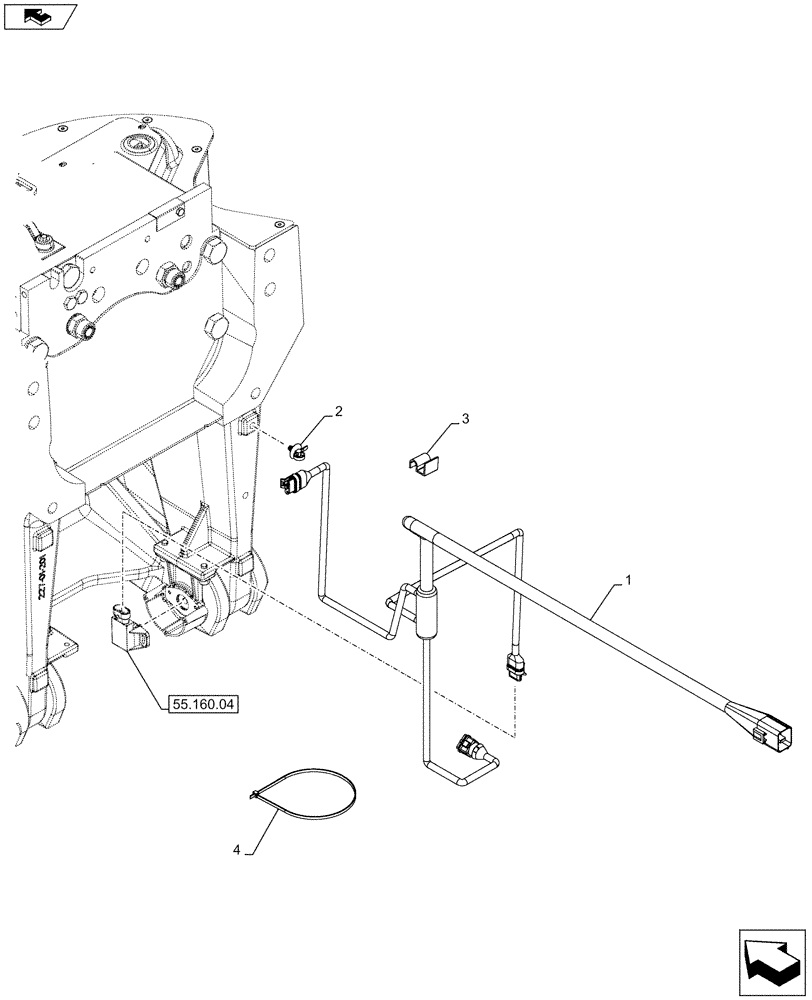 Схема запчастей Case IH PUMA 215 - (55.160.01) - FRONT HPL - HARNESS (VAR.743481-743482-743483-743484-743485-743486 / 743765) (55) - ELECTRICAL SYSTEMS