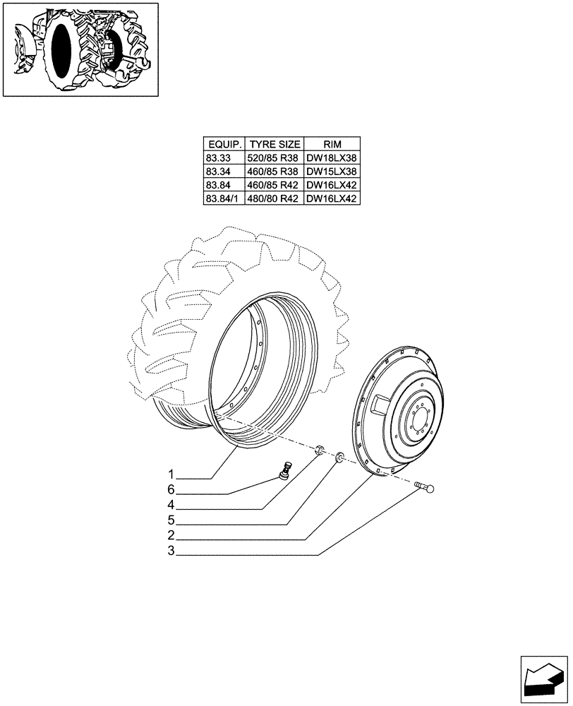 Схема запчастей Case IH MAXXUM 140 - (83.00[07]) - DRIVE, WHEELS (11) - WHEELS/TRACKS