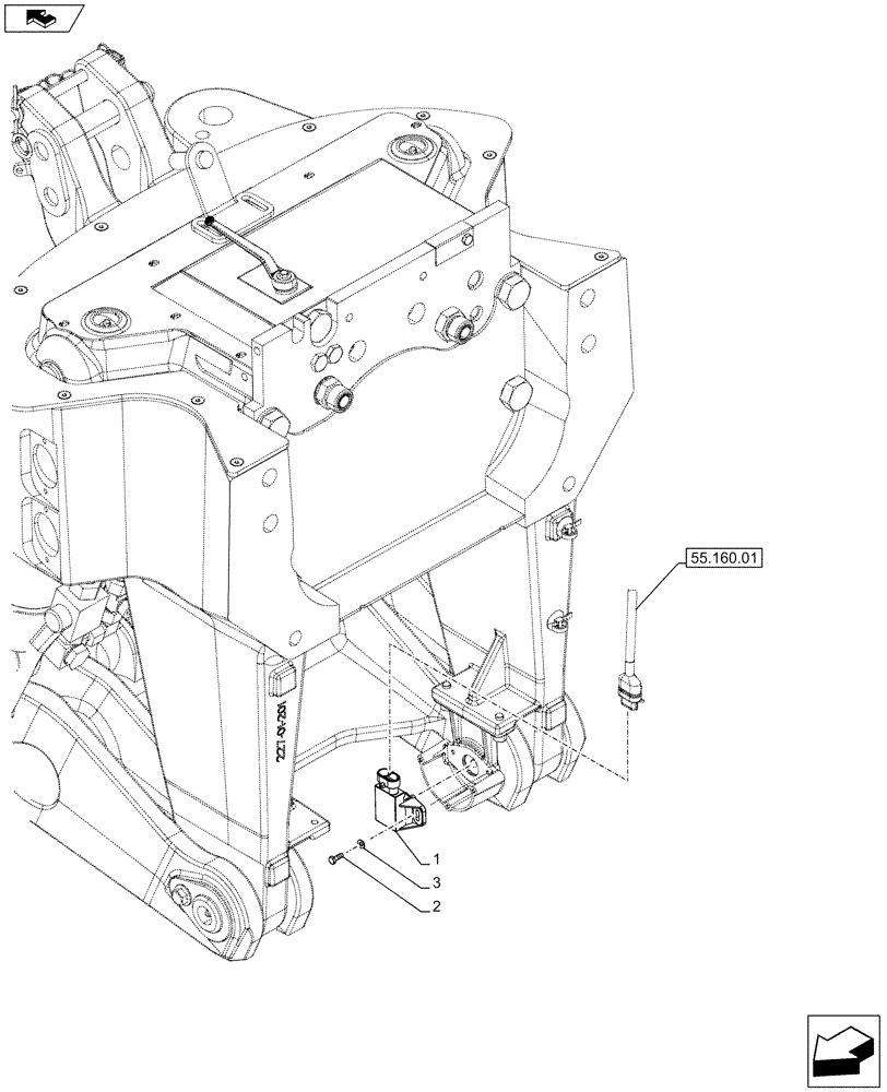 Схема запчастей Case IH PUMA 200 - (55.160.04) - FRONT HPL - SENSOR (VAR.743481-743482-743483-743484-743485-743486 / 743765) (55) - ELECTRICAL SYSTEMS