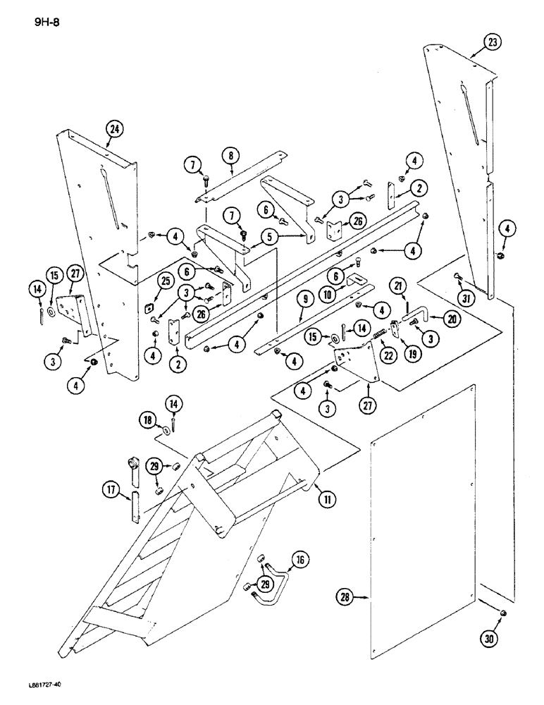 Схема запчастей Case IH 1640 - (9H-08) - SERVICE LADDER (12) - CHASSIS