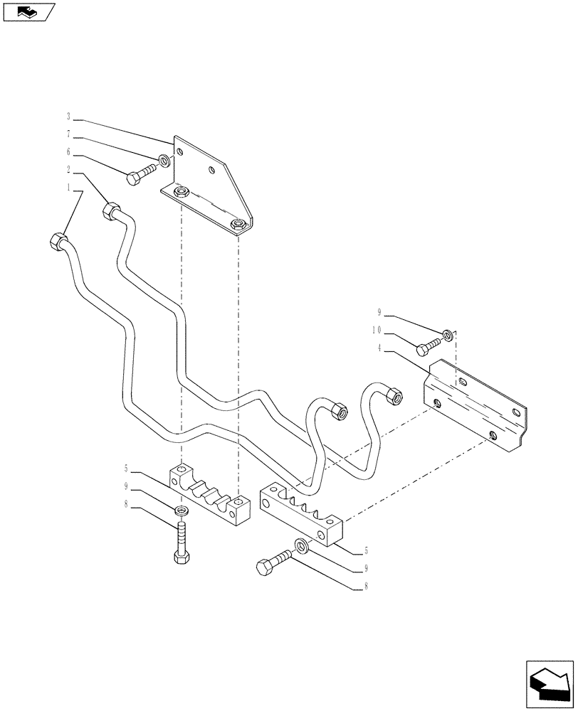 Схема запчастей Case IH PUMA 200 - (35.162.04[02]) - FRONT HPL FOR MECHANICAL REMOTES LESS PTO LESS AUX. COUPLERS - TIRANTE E BRACCI (VAR.743481-743483 / 743765; VAR.743482-743484 / 743666) (35) - HYDRAULIC SYSTEMS