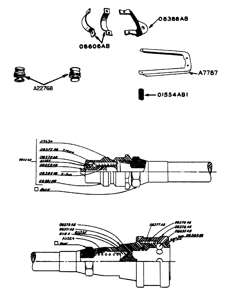 Схема запчастей Case IH 800 - (198) - HYDRAULIC CONTROL UNIT, BRACKET FOR BREAK-AWAY COUPLINGS (08) - HYDRAULICS