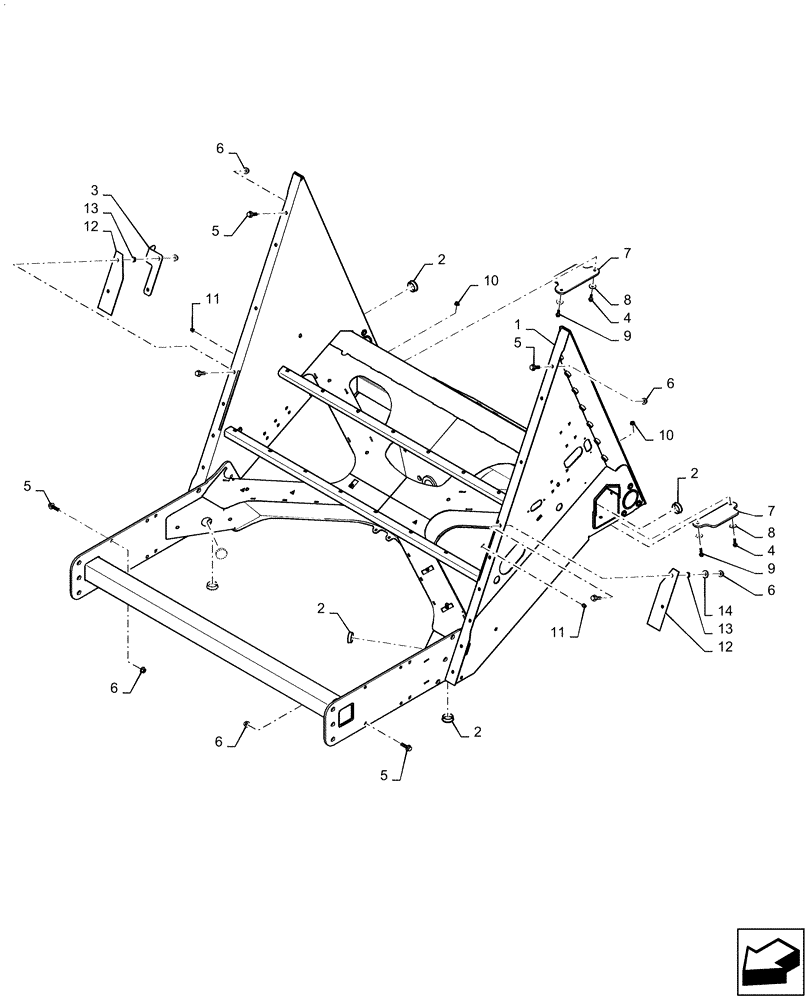 Схема запчастей Case IH 7130 - (39.100.AS) - FRAME, REAR AXLE, SUPPORT (39) - FRAMES AND BALLASTING