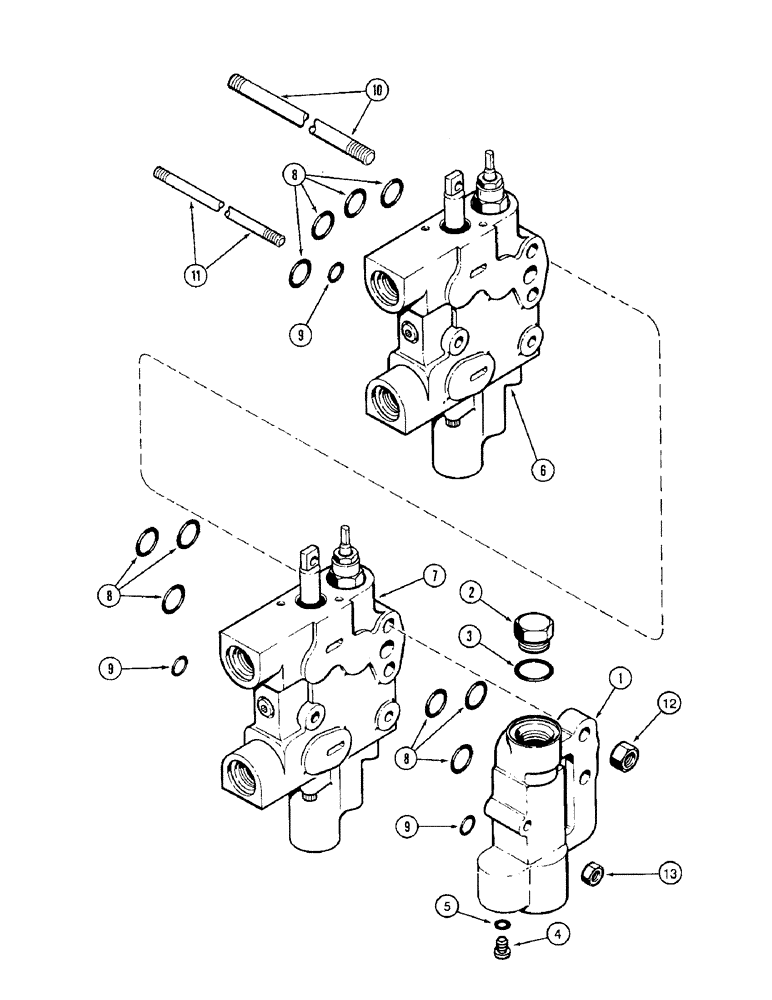 Схема запчастей Case IH 8920 - (8-038) - TWO CIRCUIT REMOTE VALVE AND COVER (08) - HYDRAULICS