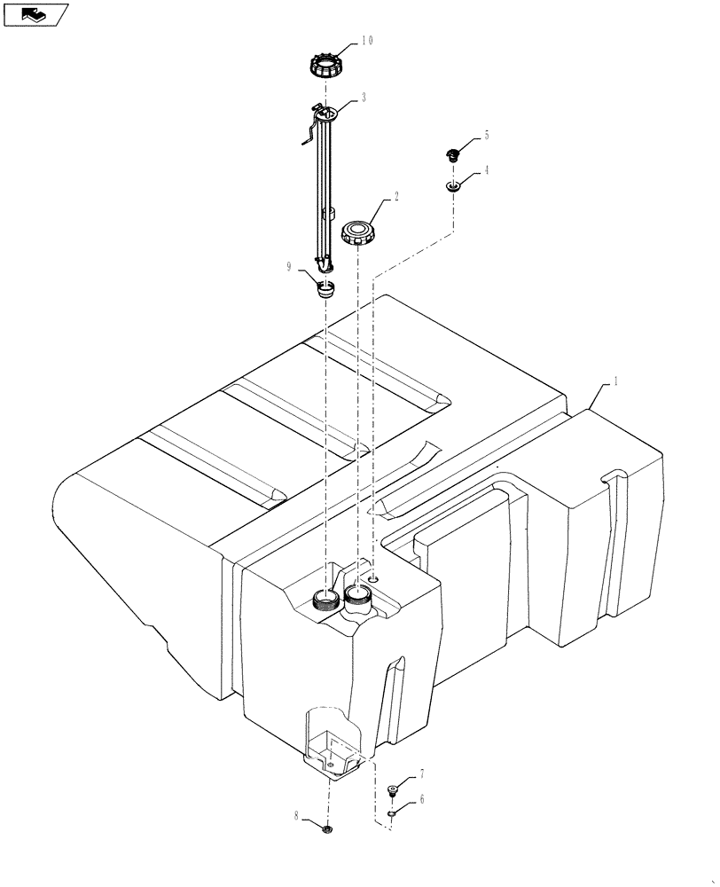 Схема запчастей Case IH 7130 - (10.216.04) - FUEL TANK ASSEMBLY (10) - ENGINE