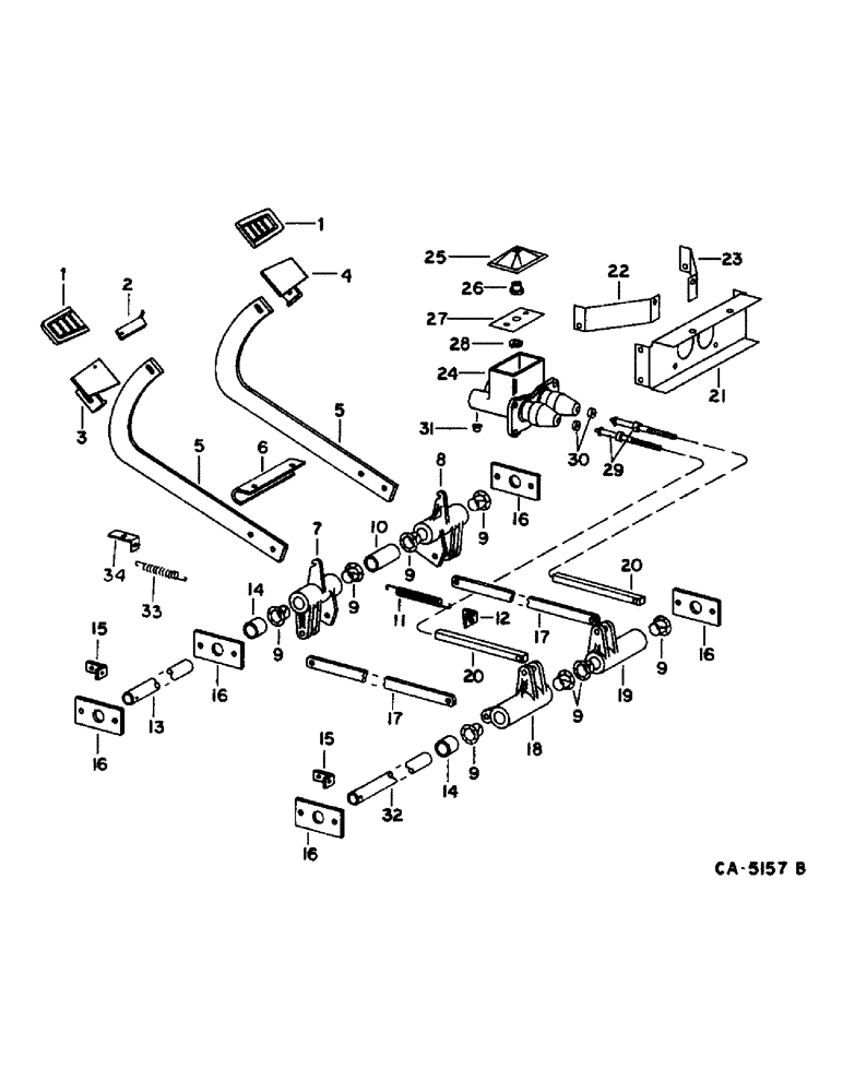 Схема запчастей Case IH 1470 - (04-01) - BRAKE, MASTER BRAKE CONTROLS (5.1) - BRAKES